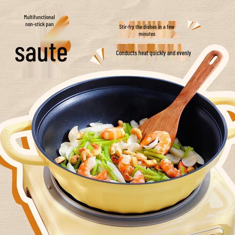 Buydeem 28CM Multi-functional Induction Skillet with Lid