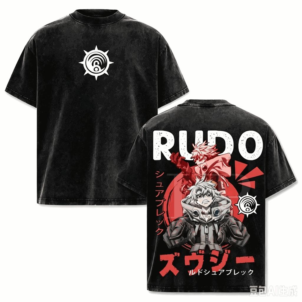 Hot Sale Anime Hot Anime Gachiakuta Rudo Print T-shirt Unisex Casual Streetwear Oversized T-shirt Print Crew Neck Casual T Shirt