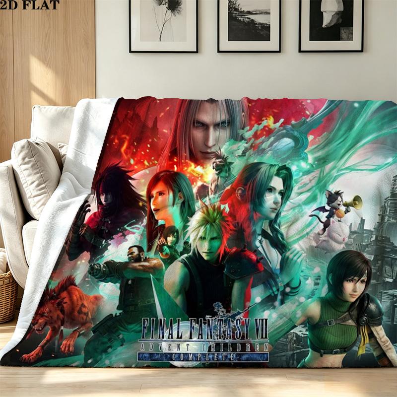 ffvii Game Print Flannel Blanket High Quality Warm Comfortable Cover for All Seasons Perfect for Gifts Home Decor
