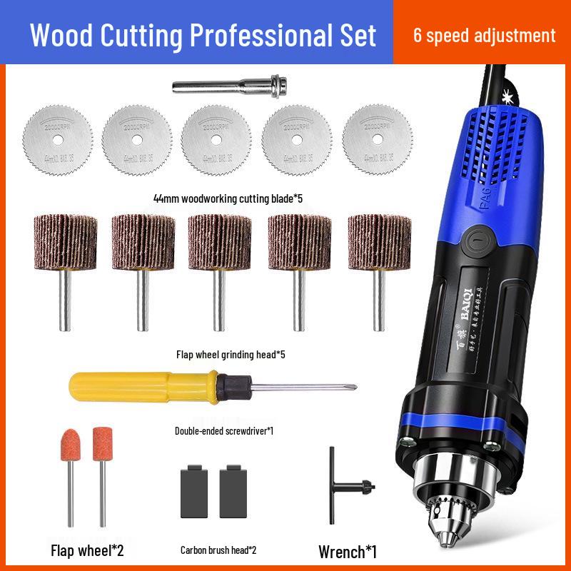 Multifunctional Handheld Electric Grinder and Chainsaw for Cutting Jade, Wood, Metal, and Wine Bottles.