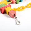 Colorful Parrot Cage Wood Chew Bite Toys Pet Bird Hanging Swing Scratcher Perch