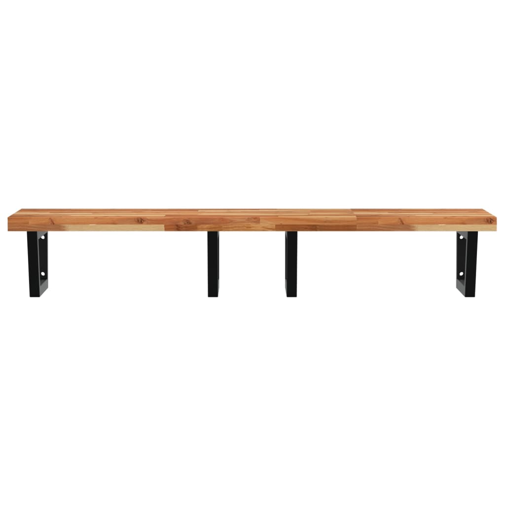 Vidaxl Wall Shelf Under Sink, Steel and Solid Acacia Wood