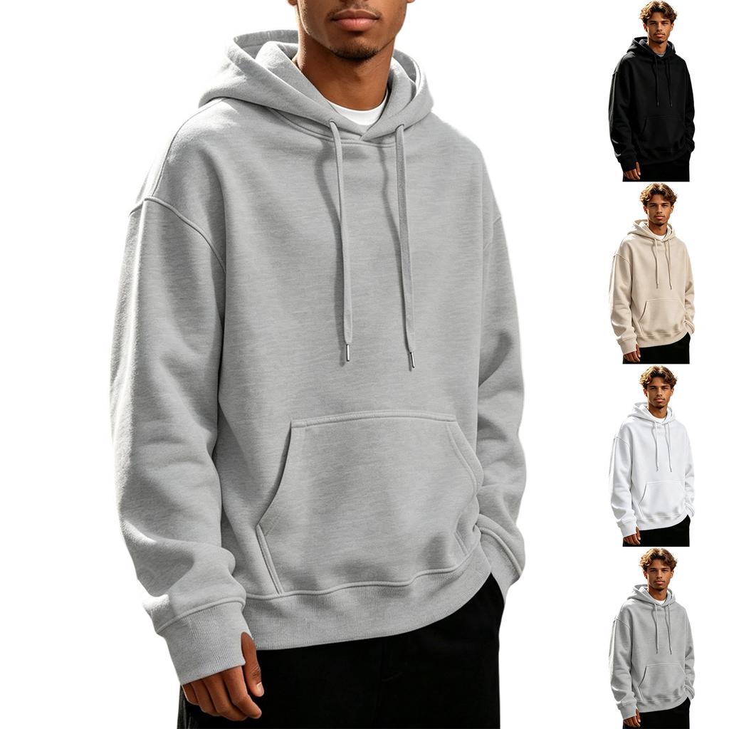 Herren Freizeit Sport Kapuzenpullover Langarm Rundhals Pullover Sweatshirt