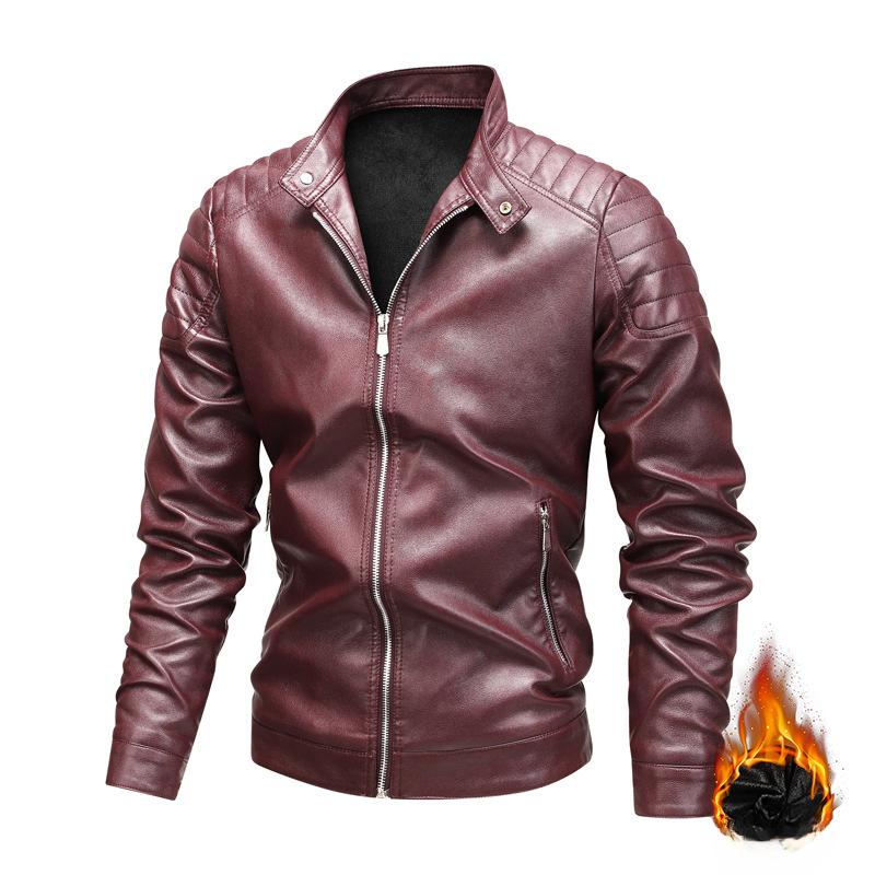 Новая американская кожаная куртка мужская осенне-зимняя утолщенная куртка кожаная куртка — фото 4