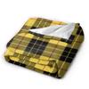 Soft Blanket Girls Boys Picnic Yellow Tartan Throw Blanket  Flannel Bedspread For Home Decor Novelty Sofa Bed Cover