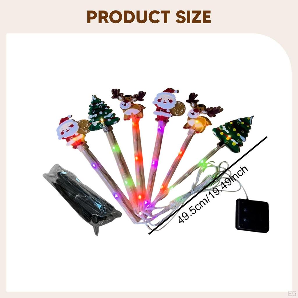 6 Pieces Solar Christmas Pathway Landscape Lights Outdoor Novelty Garden Stake Light Ground Figurine