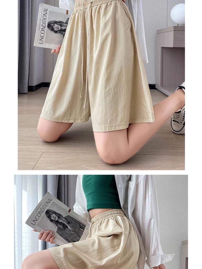 Yamamoto Women's Ice Silk Wide-Leg Summer Shorts - Petite, Casual, High-Sense, Lightweight