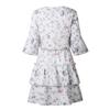 3/4 Sleeve Summer Dress Women Summer Dress Strappy V-Neck Ruffle Hem Dress