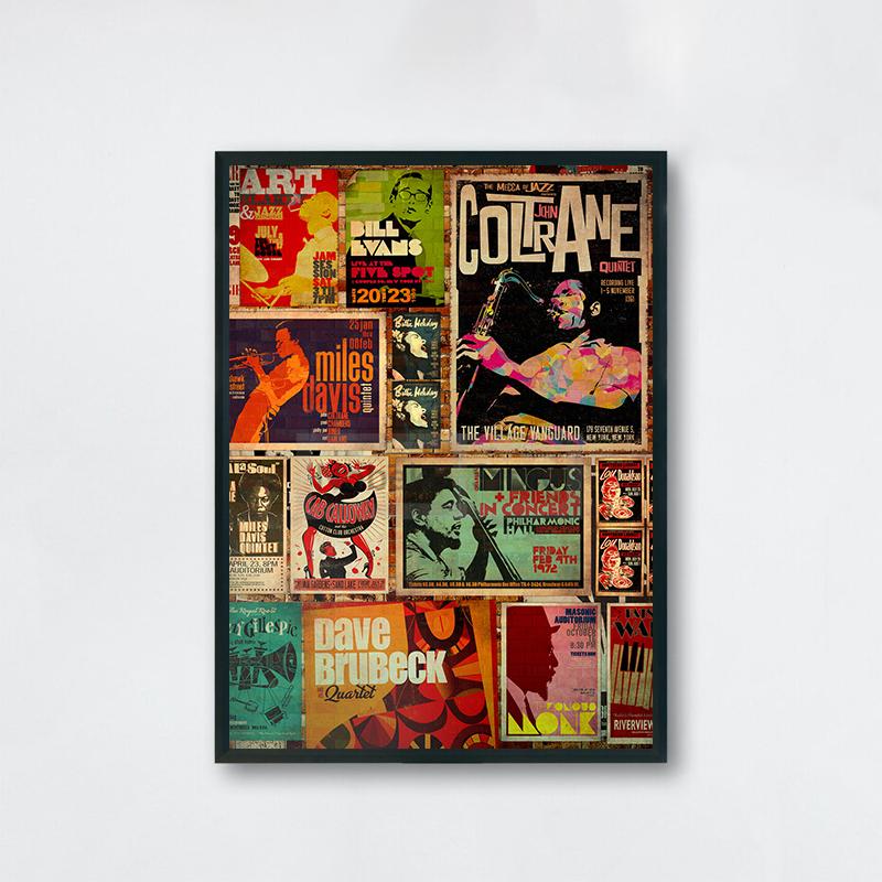 Retro Style Jazz Music Poster Jazz Club Prints Canvas Painting Wall Art Pictures Home Room Vintage Decor Jazz Music Lover Gift