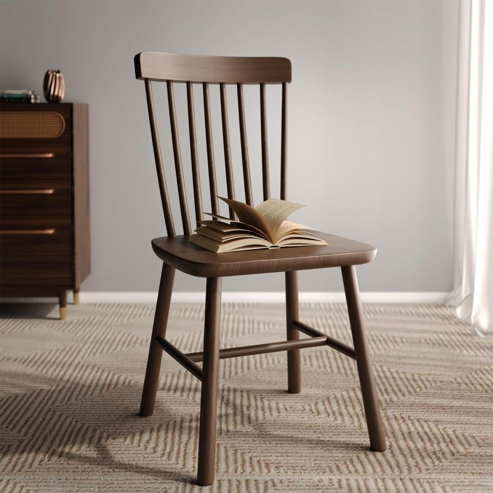 For Dining Chairs Set of 4, Windsor Chair Farmhouse Spindle Back Wood Dining Room Chairs, Solid Wooden Kitchen Chair for Living