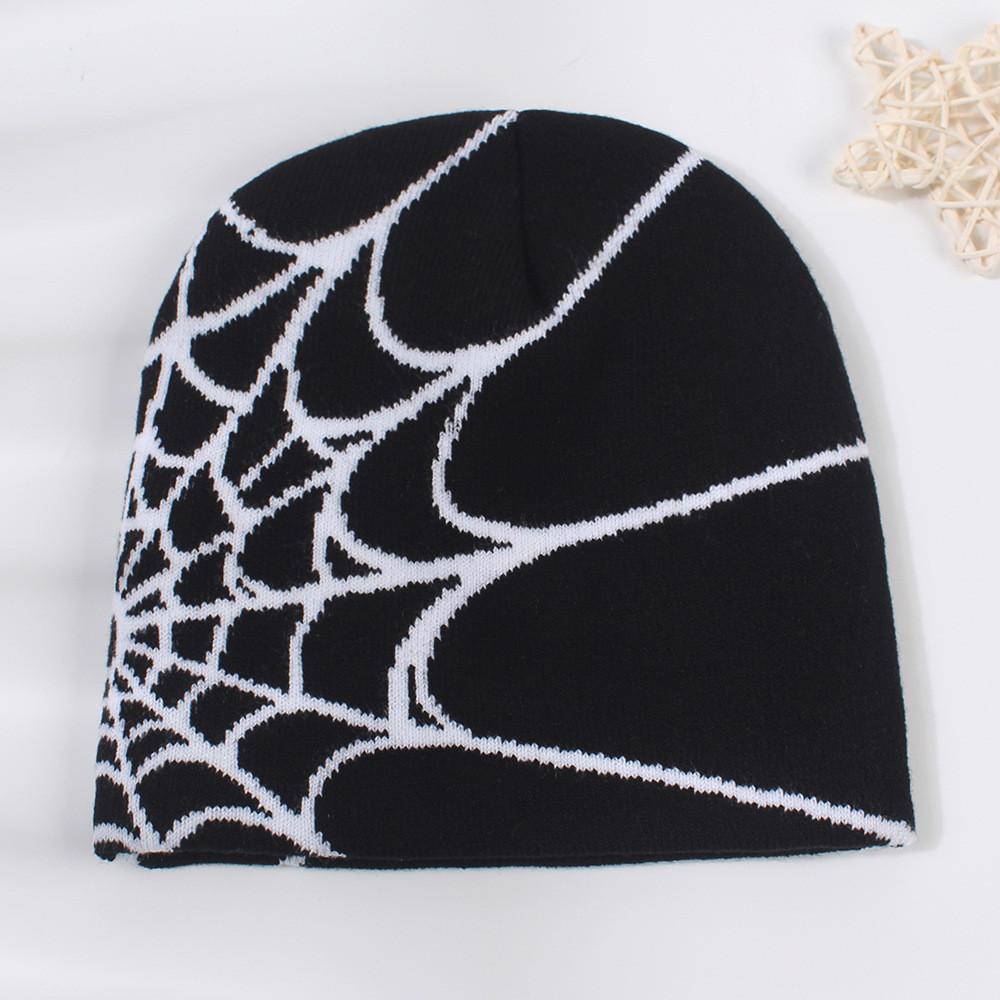 Europäischer Stil Elegante Hip Hop Spinnennetz Strickmütze Winterwärmer Ohrenschutz Outdoor Wollmütze