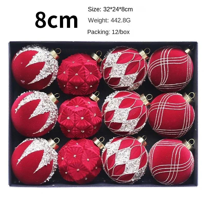 12pcs Christmas Balls Ornaments for Tree Home Car Decor Xmas New Year Navidad Festive Hanging Pendant Ball Accessories Set Of