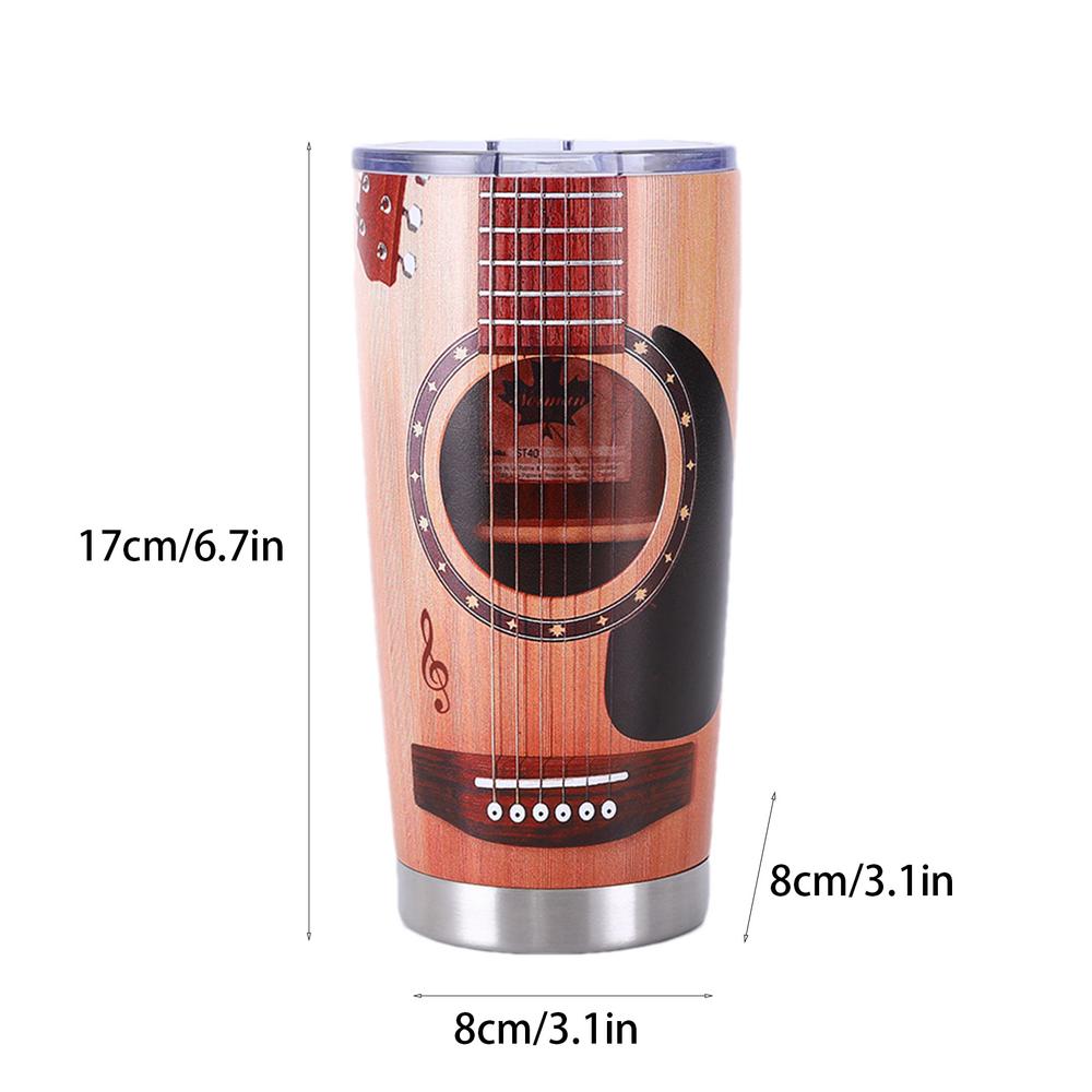 

Кавова подорожня чашка Гітари Гітарист Сталева чашка з кришкою 20 унцій Ізольовані стакани Гітарист з нержавіючої сталі 20oz