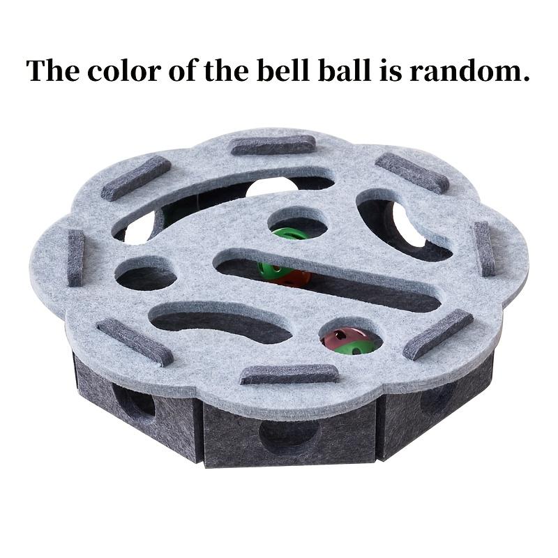 

Интерактивная игрушка для кошек с туннелем-лабиринтом и колокольчиком - Прочный фетровый материал, Геометрические узоры и отпечатки лап для домашних кошек, Стимулирует игру и умственную активность Round серый