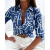 Elegant Women Blouse 2023 Spring and Autumn Temperament Top Long Sleeve Stripe Print Office Slim Fit Pocket Shirt