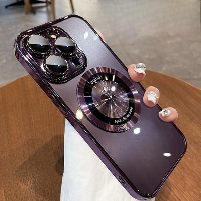Magnetic Suction Suitable for Apple 16pro Max Mobile Phone Case 15 Lens Film 12 Transparent Hard Case IPhone 13P Simple Men