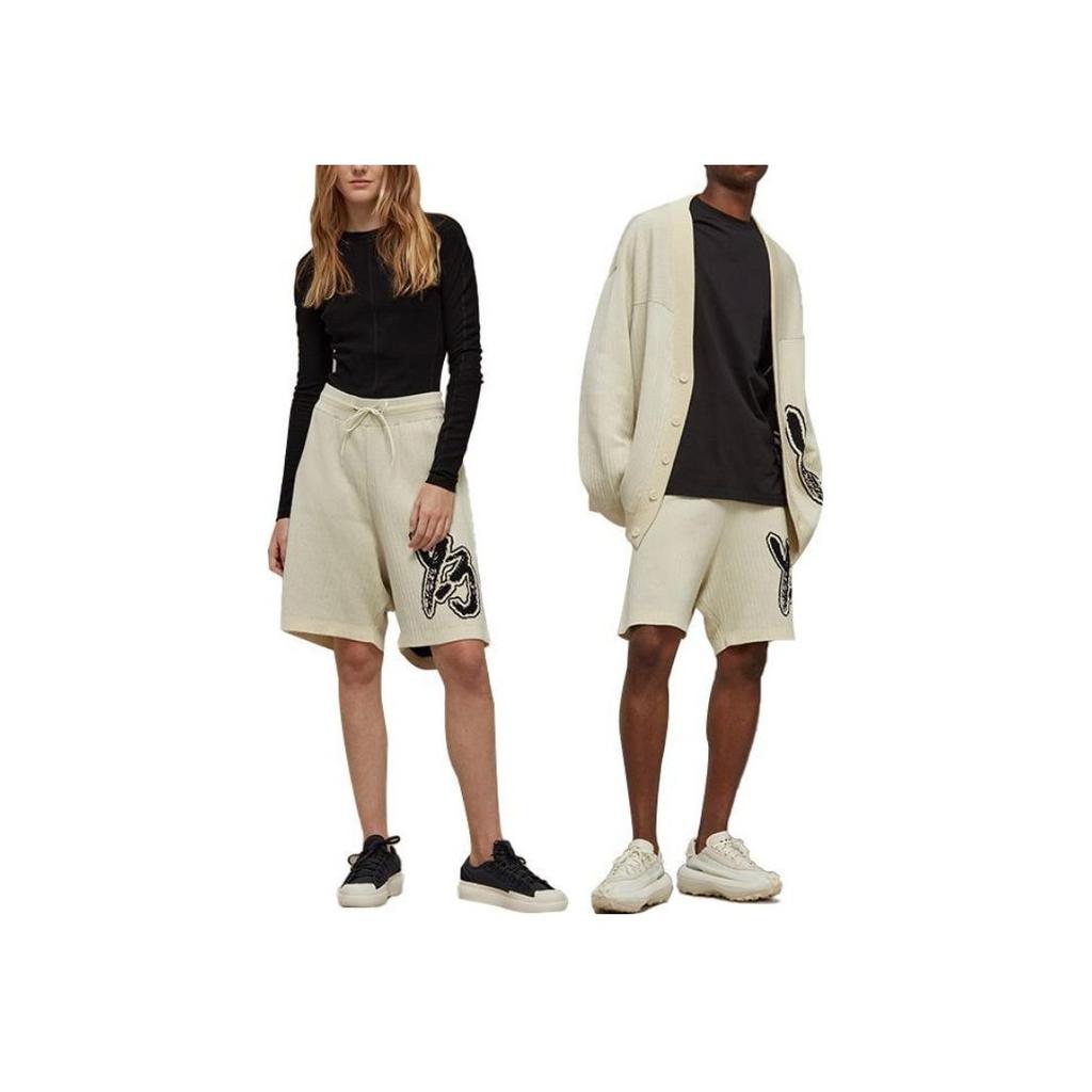 Y-3 Logo Knit Short Off White Unisex Bottoms Black IA3105