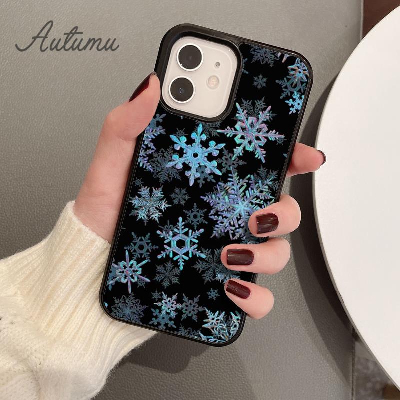 Snowflakes Phone Case for iPhone 11 12 13 14 Pro Max Mini X XR XS SE 2020 5 6S 7 8 Plus Samsung Galaxy S21 S22 Cover Shell