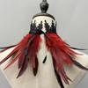 Luxury Cosplay Props Stage Performance Party Costume Necklace Lace Collar Feather Choker Neck Wrap