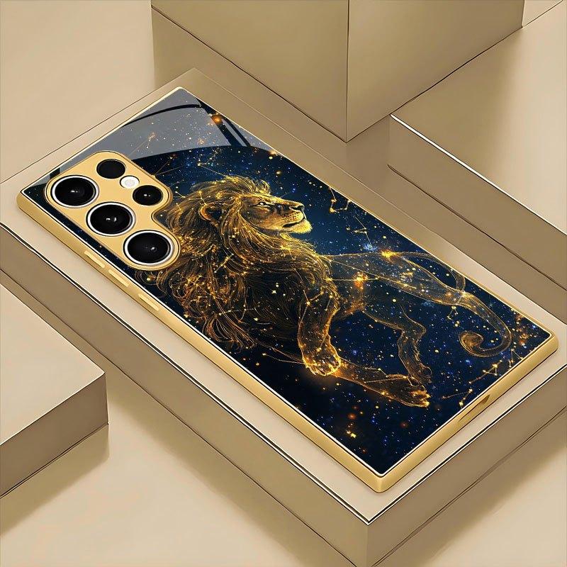 Leo High-end PhoneCase Electroplated Glass TPU PhoneCase for Samsung Galaxy S26 S25 S24 S23 S22 S21 FE Ultra Plus Dropresistant