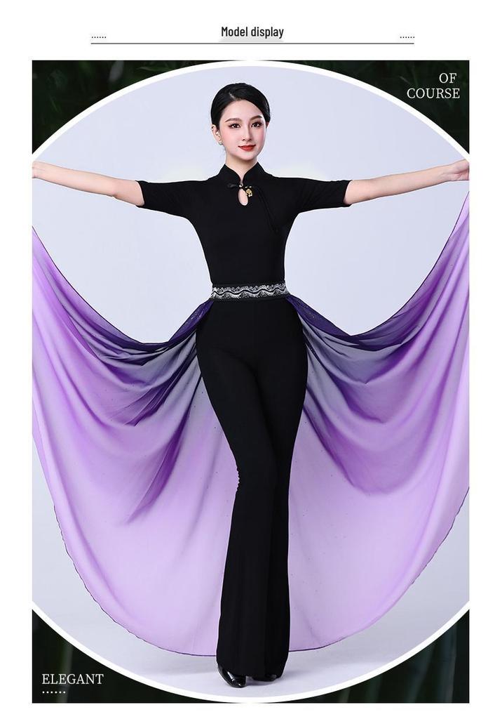 Women's Slim-fit Stand-up Collar Qipao Dance Practice Set