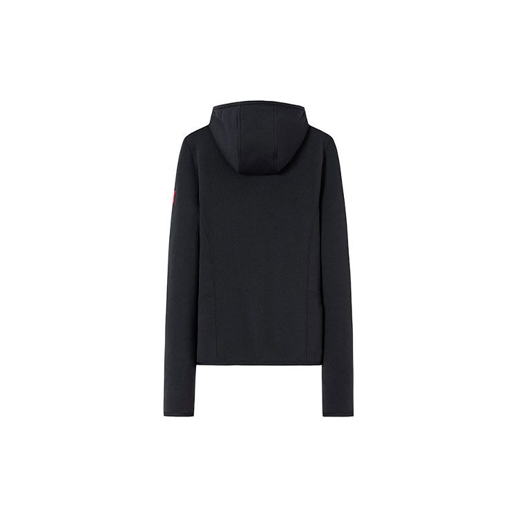 Anta All-Weather Series Solid Color Slim Fit Fleece Lined Hooded Jacket Women jackets Basic-Black 162410702-3