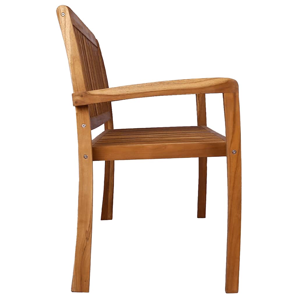 Garden Bench 3 Seater Stackable 159 cm Solid Teak Wood