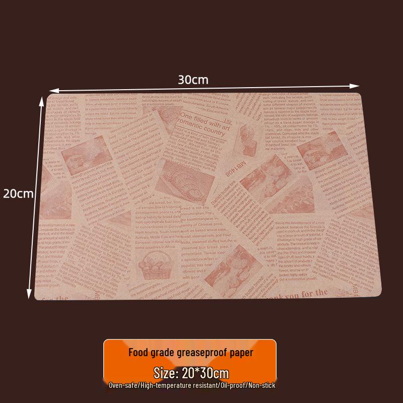 American Greaseproof Oil-Proof Food Grade Rectangular Paper Liner for Takeout Boxes and Snack Trays
