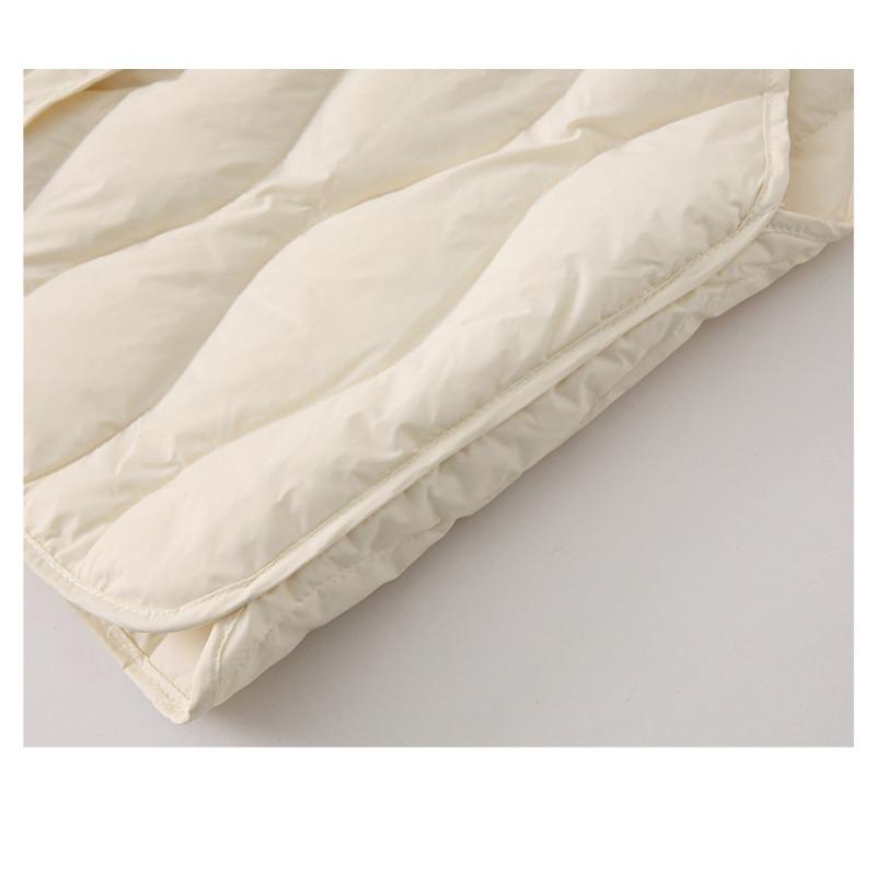 Módní zimní V-výstřih Zesílená péřová bavlněná vesta Bunda Dámská bez rukávů Jednobarevná Ležérní Jednoduchá Elegantní Tílka Volná Vesta Oblečení