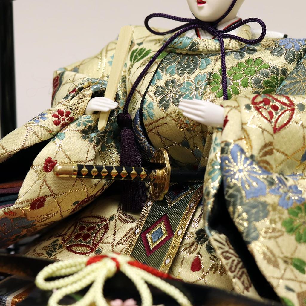 Hina Emperor and Empress Display Black Lacquered Glass Display W x 28cm D x 38cm Item Dolls, Case, Case, 55.4cm H, Number 04-3-17