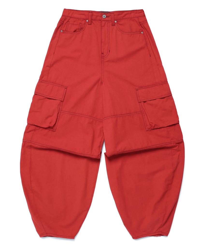 Iseuteuseobiseusyab Ballon Dyed Cargo Pants - Red