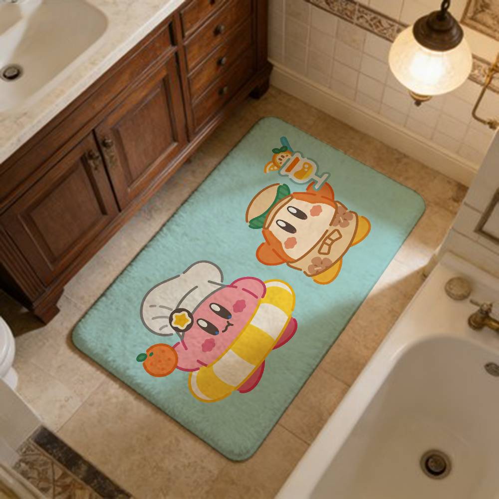 Pink Cute K-Kirbyes Floor Mat Cheaper Anti-slip Modern Living Room Balcony Printed Bedside Mats