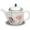 Waza No Kura Stylish Japanese Tableware Kutani Ware Teapot Poppy Design with Tea Strainer Ceramic Brand Tableware Made In Japan Birthday Gift High-End