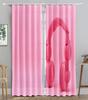Earphone Music Red Heart Pink WaveBlackout Window Curtain for Living Room Bedroom Bathroom Kicthen Door Cupboard Decor Hooks