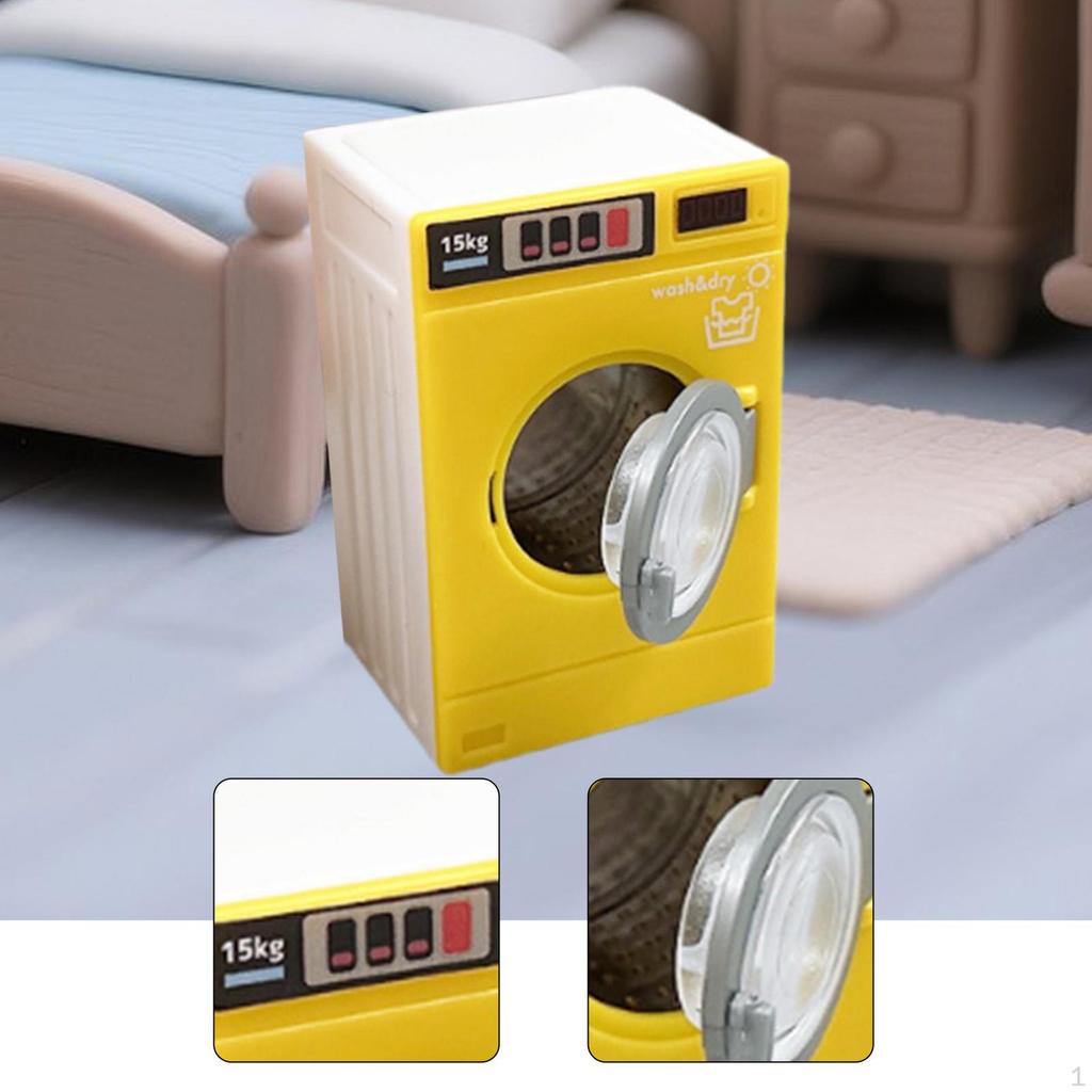 1/12 Washing Machine Toy Pretend Play Appliance Miniature Washer Model for Window Display