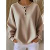 **Maglione da donna a nido d'ape con scollo rotondo, vestibilità ampia, tinta unita, alla moda, autunno inverno**