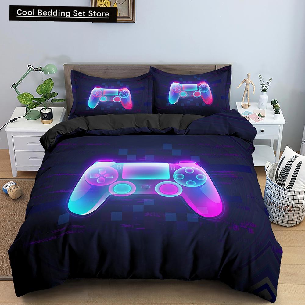 Game Bedding Set Soft Duvet Cover Set Comforter Bedding Quilt Cover with Pillowcase Kid Bedding Set 2/3pcs Polyester Quilt Cover