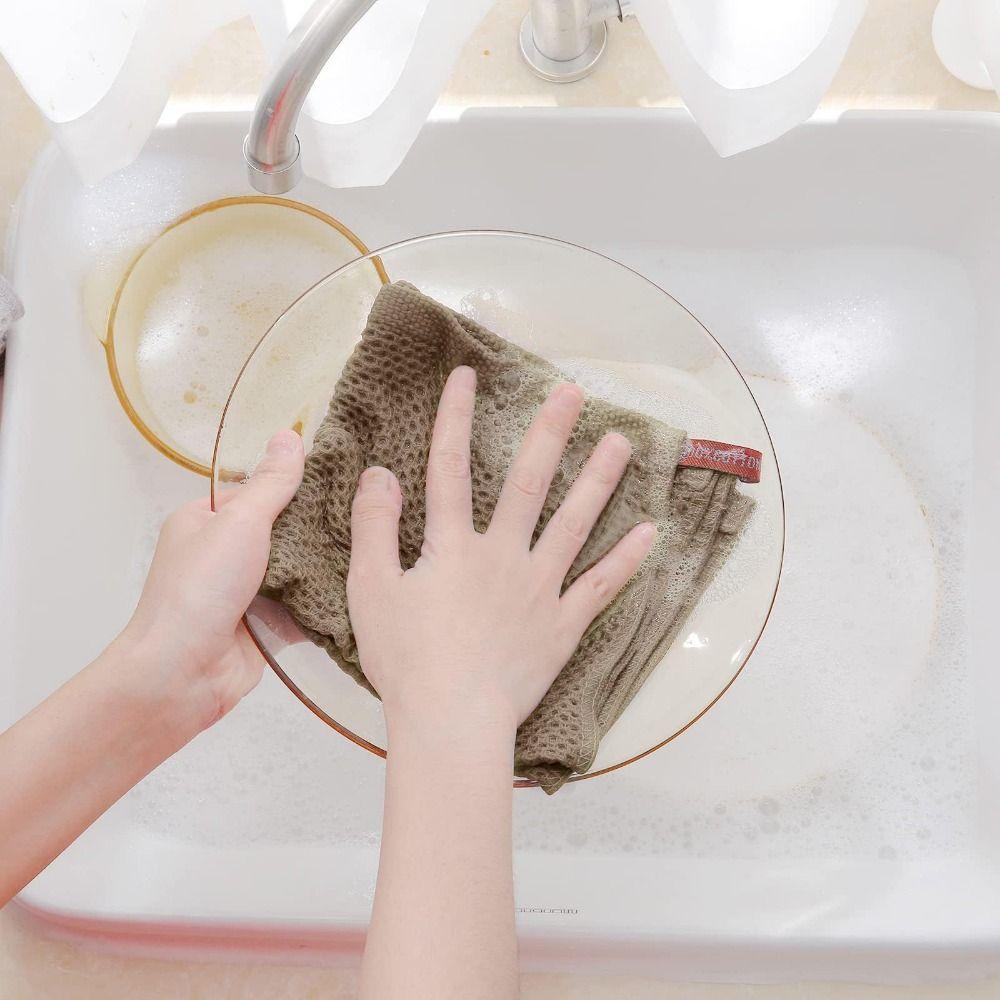 Weiche und saugfähige Baumwoll-Geschirrtücher Schnell trocknend 12 x 12 Zoll Lappen Waffelmuster Handtücher Küche