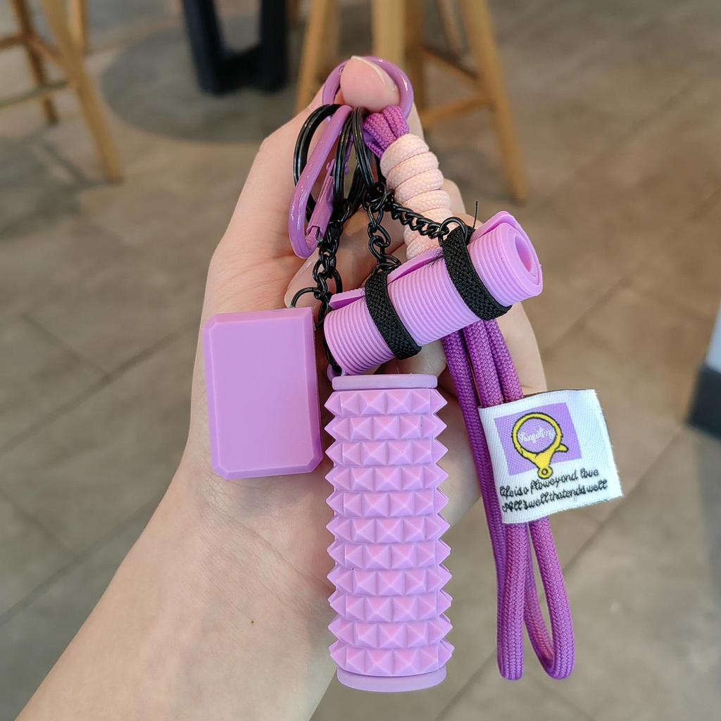 Yoga Brick Mat Keychain Pendant: Unisex Bag Charm and Car Accessory - Creative Small Gift