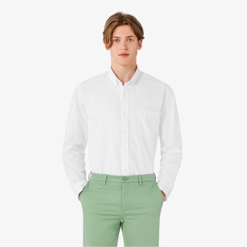[lacoste] Men s Cotton Oxford Relaxed Fit Shirt CH165E-56G001 38