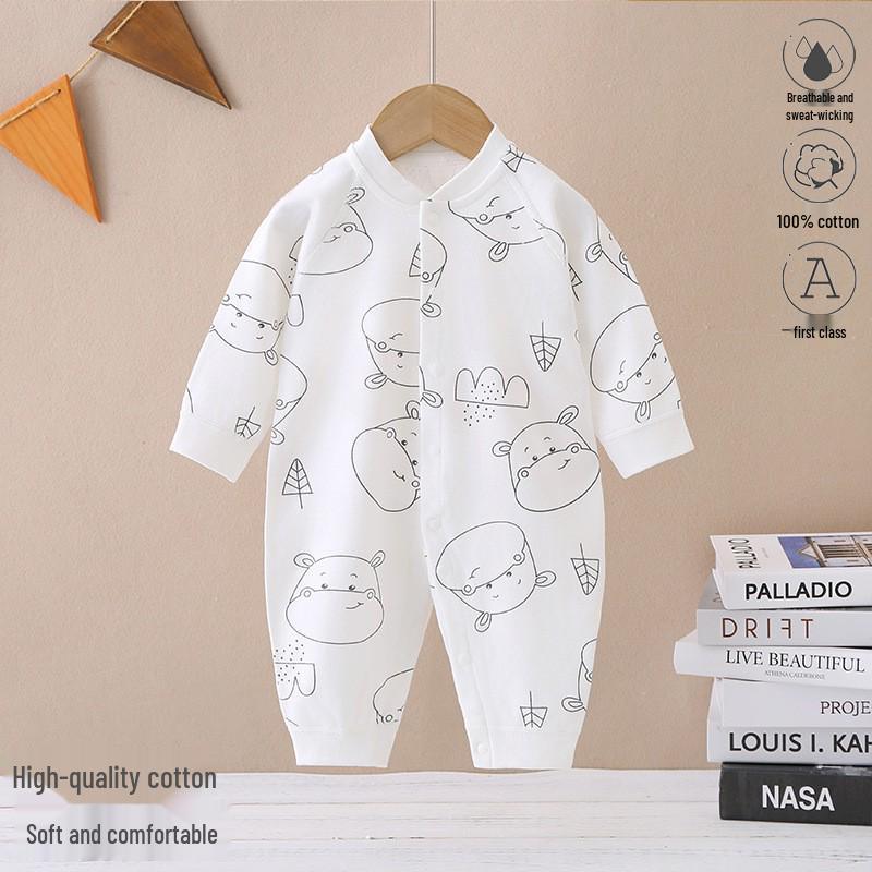 2025 New Pure Cotton Baby Jumpsuit for Spring, Autumn, and Winter - Newborn Toddler Inner Wear