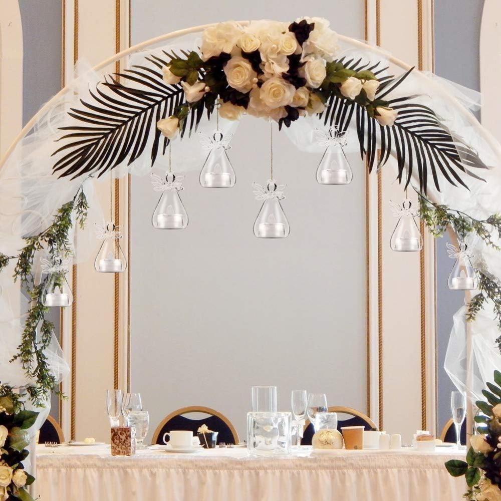 6/12 Stück Süßer Engel Glas Kristall Hängender Teelicht Kerzenhalter für Weihnachten Thanksgiving Party Tisch Luftpflanzen