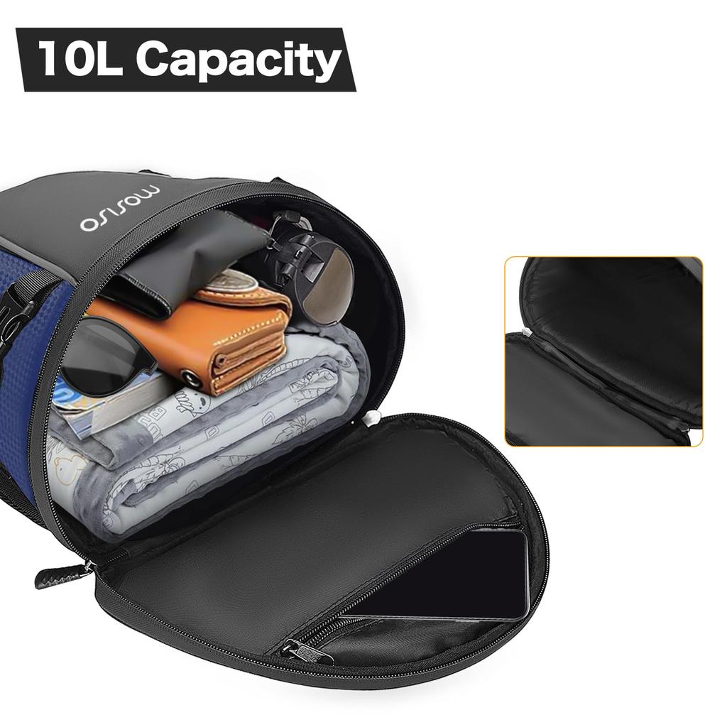 MOSISO Motorcycle Tail Multifunctional Waterproof Polyester Storage Saddle 10L Outdoor Sports Bike Rear Seat Light Tank Tool Carry Bag with Shoulder