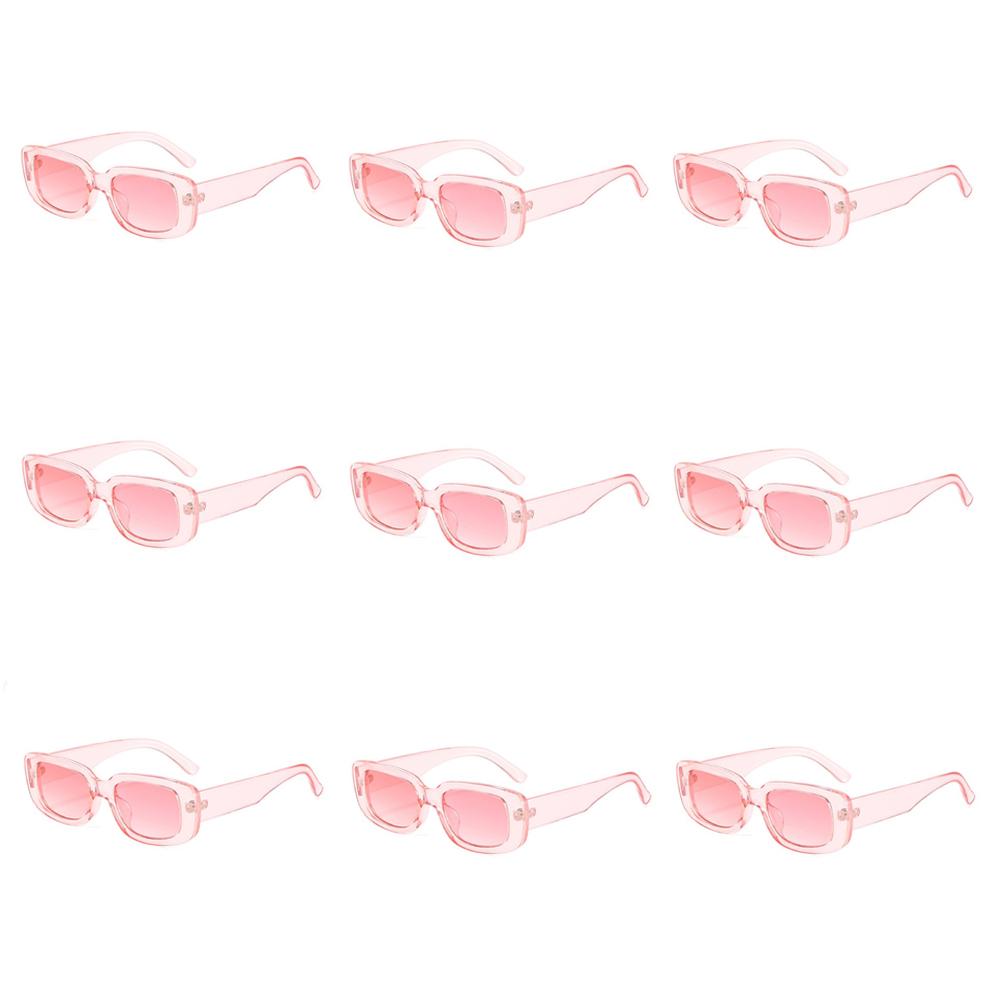 Lovatfirs 9 Pack Square Sunglasses For Party Trip Women Men Different 13 Color UV Protection
