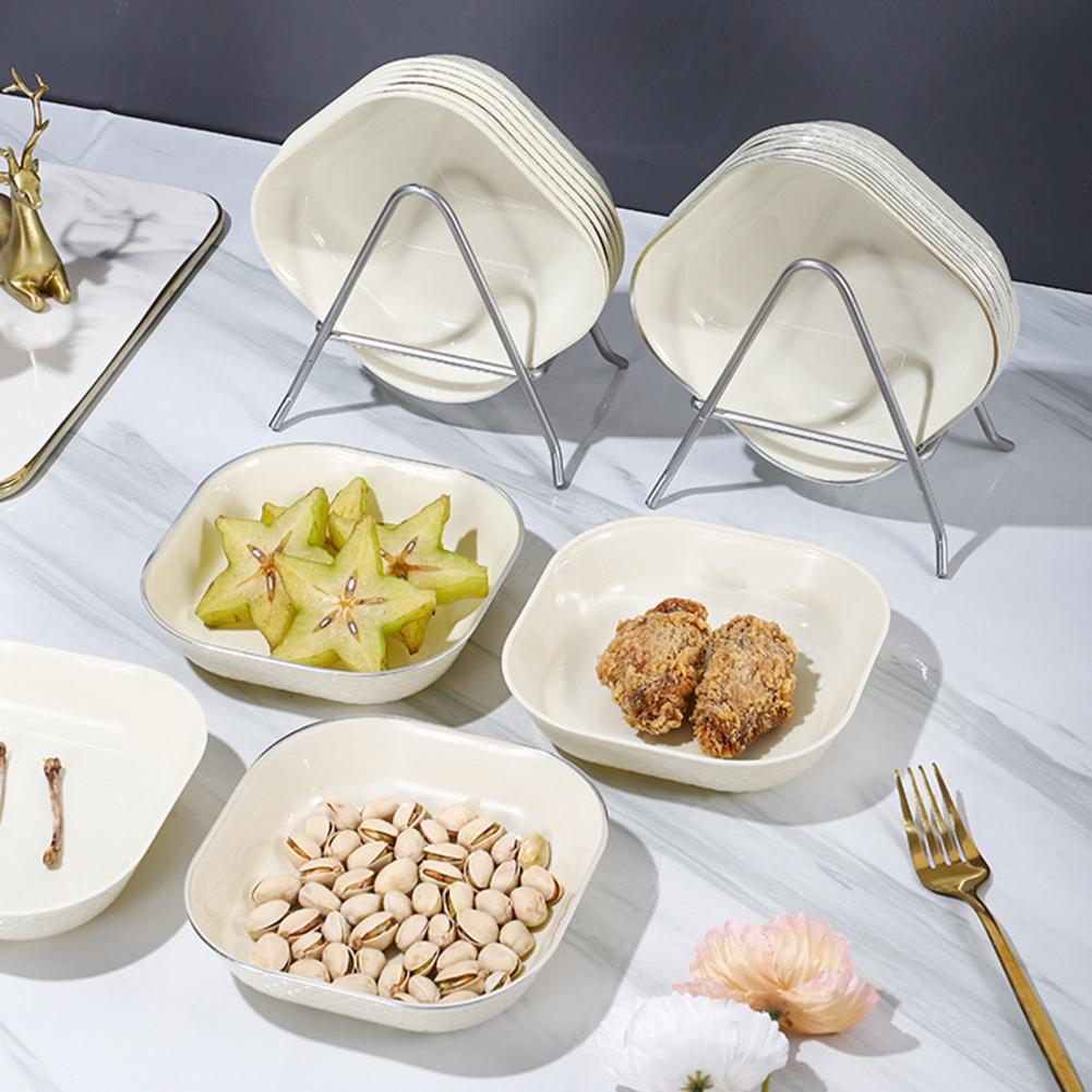 Spuckknochenschale Obstaufbewahrungstablett Kunststoff Glatte Oberfläche Snack-Obstteller für die Küche Flacher Boden Knochenspießschale