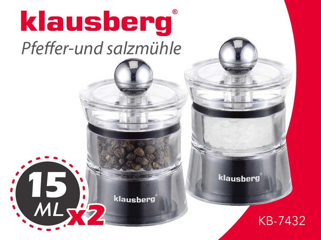 KLAUSBERG KB-7432 PEPPER AND SALT GRINDER SET