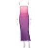 Western Style Women Clothes 2024 Summer New Fashion Wrap-around Gyaru Slim Fit Gradient Color Dress Double Layer