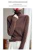 Elegant Knit Turtleneck Sweater: Super Elastic with Wrinkled Stacked Design