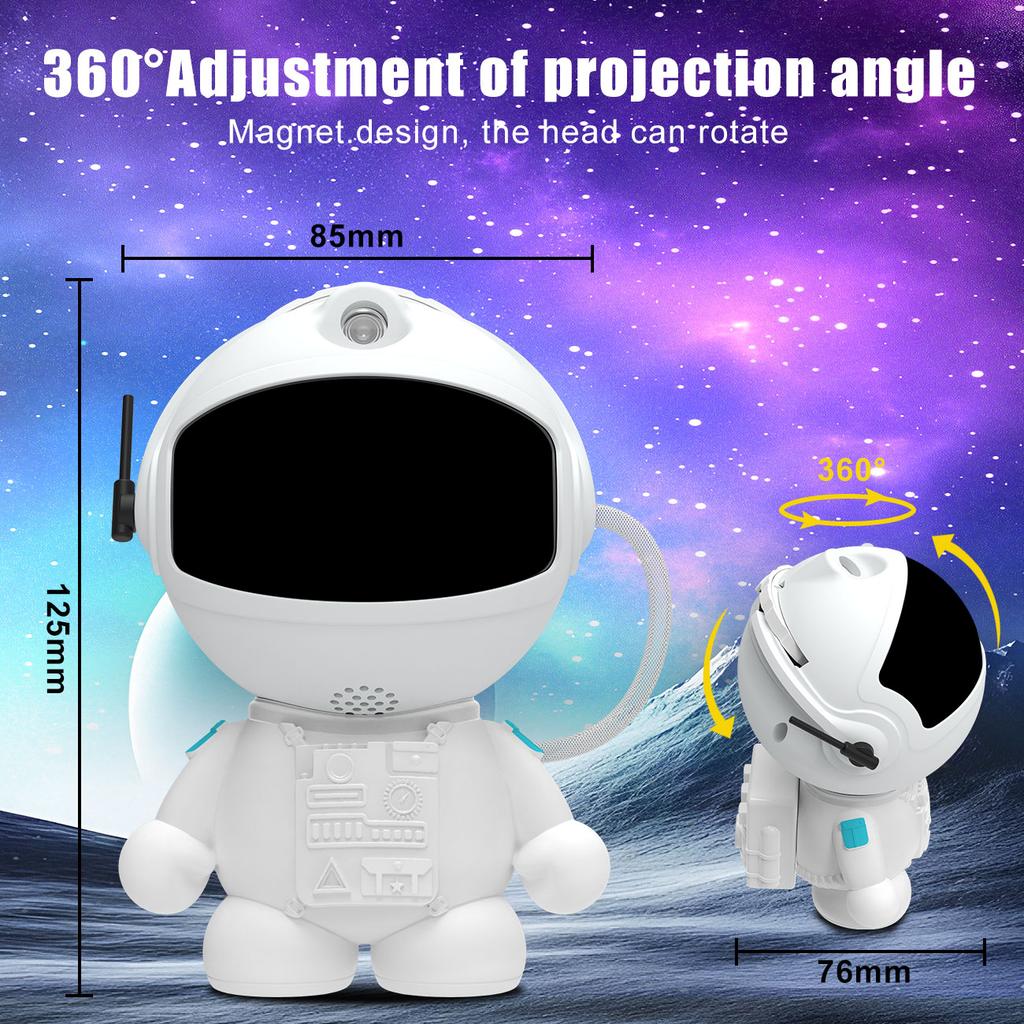 1PC Astronaut Galaxy Projection Night Light 360 °Adjustable Starry Sky Atmosphere Lamp for Ceiling Bedroom Decor Birthday Gift
