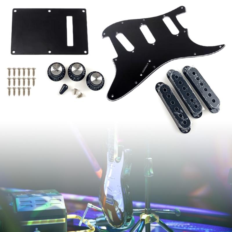 Stable PVC Pickguard Set Scratch Plate Guitar Accessory Scratch Plate Suitable for Electric Guitar Enthusiasts
